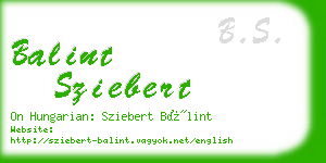 balint sziebert business card